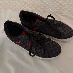 Vans Boys Black & Red Checkerboard Low-Top Sneakers